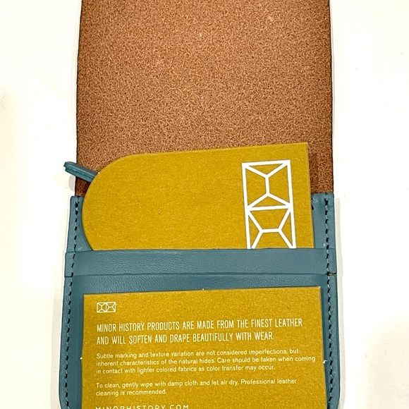MINOR HISTORY Little Ledger Wallet Leather Blue NEW - Picture 4 of 8